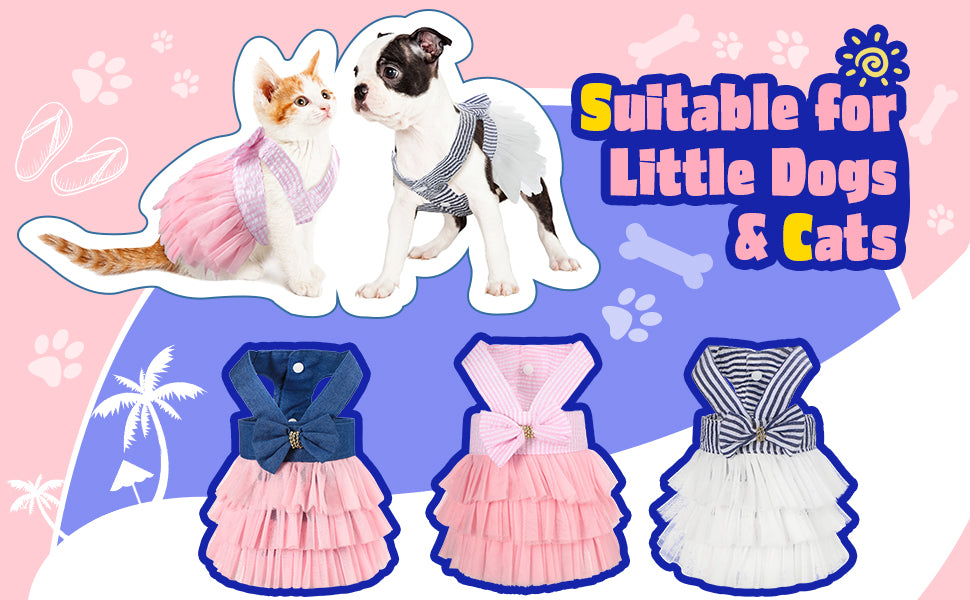 Cute Doggy Princess Dress with Bow Knot
