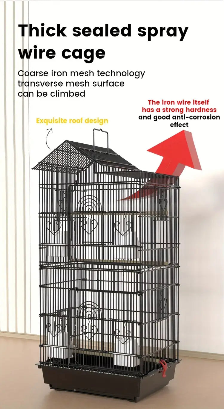 Large Canary Parakeet Cockatiel Lovebird Finch Bird Cage