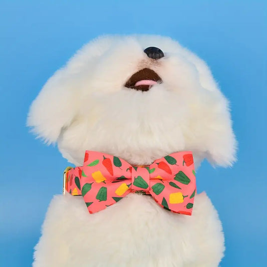 Cute Pet Alloy Collar - Double-sided Printing Bow Tie