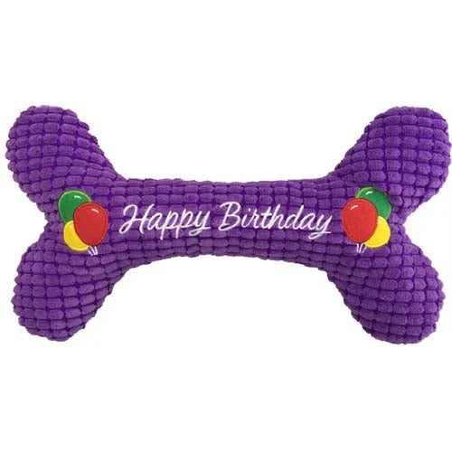 10" "Happy Birthday" Bone Dog Toy