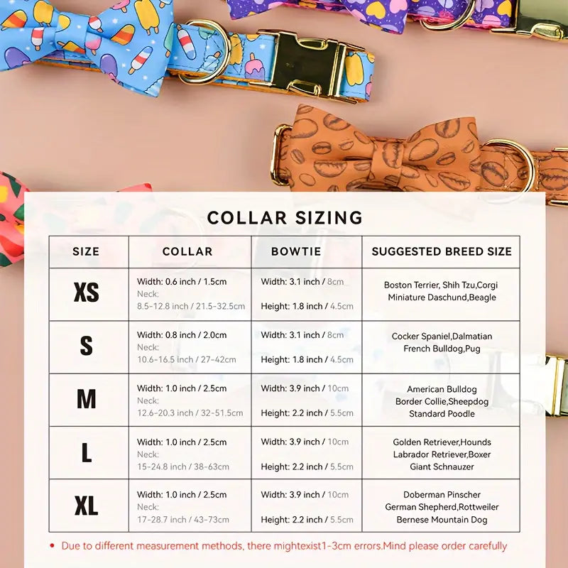 Cute Pet Alloy Collar - Double-sided Printing Bow Tie