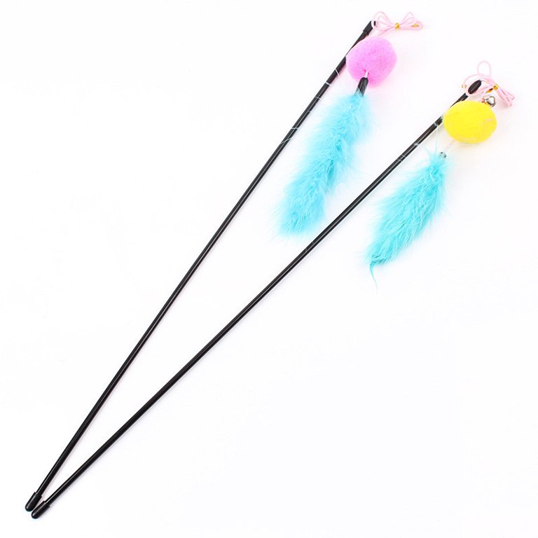 Cat Teaser Interactive Toy Rod With Bell And Feather