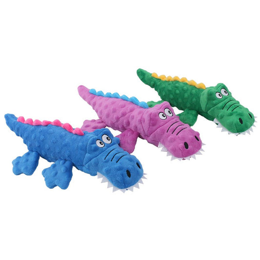 Soft Plush Durable Squeaky Crocodile Dog Toy