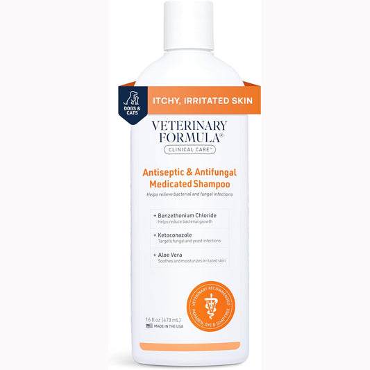 Veterinary Formula Clinical Care Antiseptic and Antifungal Medicated Shampoo for Dogs and Cats, 16 fl oz