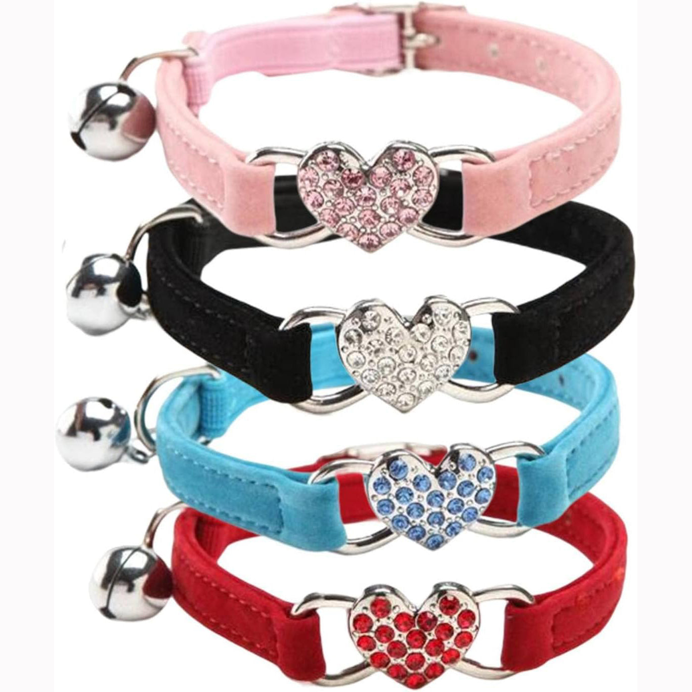 Rhinestone Heart Adjustable Pet Collar