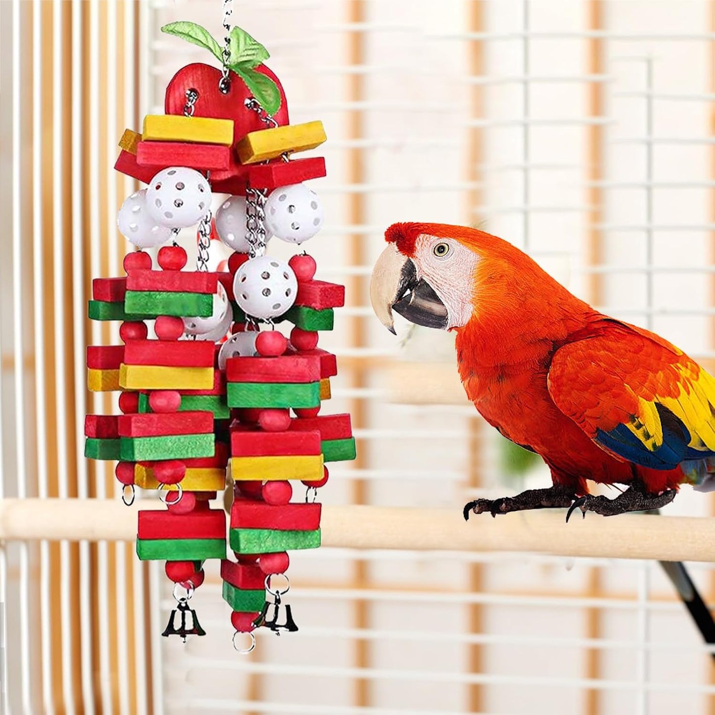 Colorful Parrot Toys Bite resistant Accessories For African Grey Macaws Cockatoos Eclectus Birds