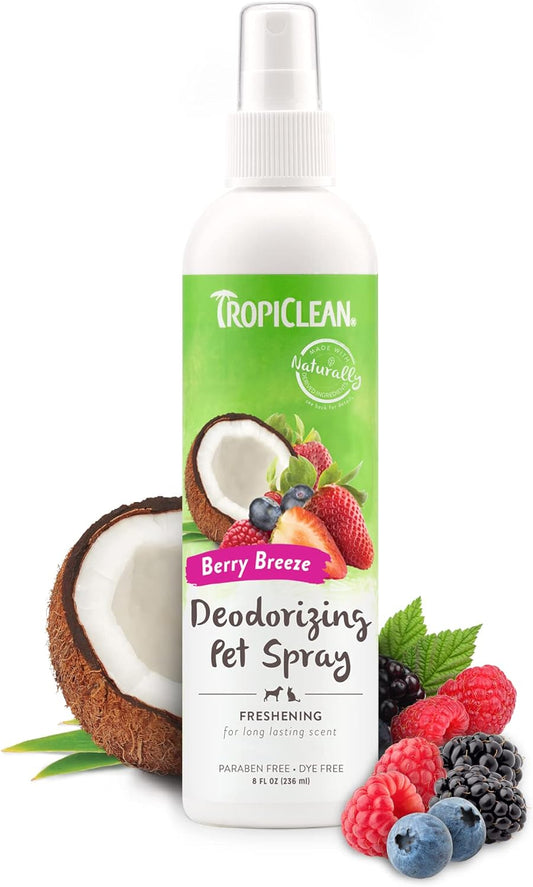 Tropiclean BERRY BREEZE DEODORIZING Cologne Spray For Pets 8 oz