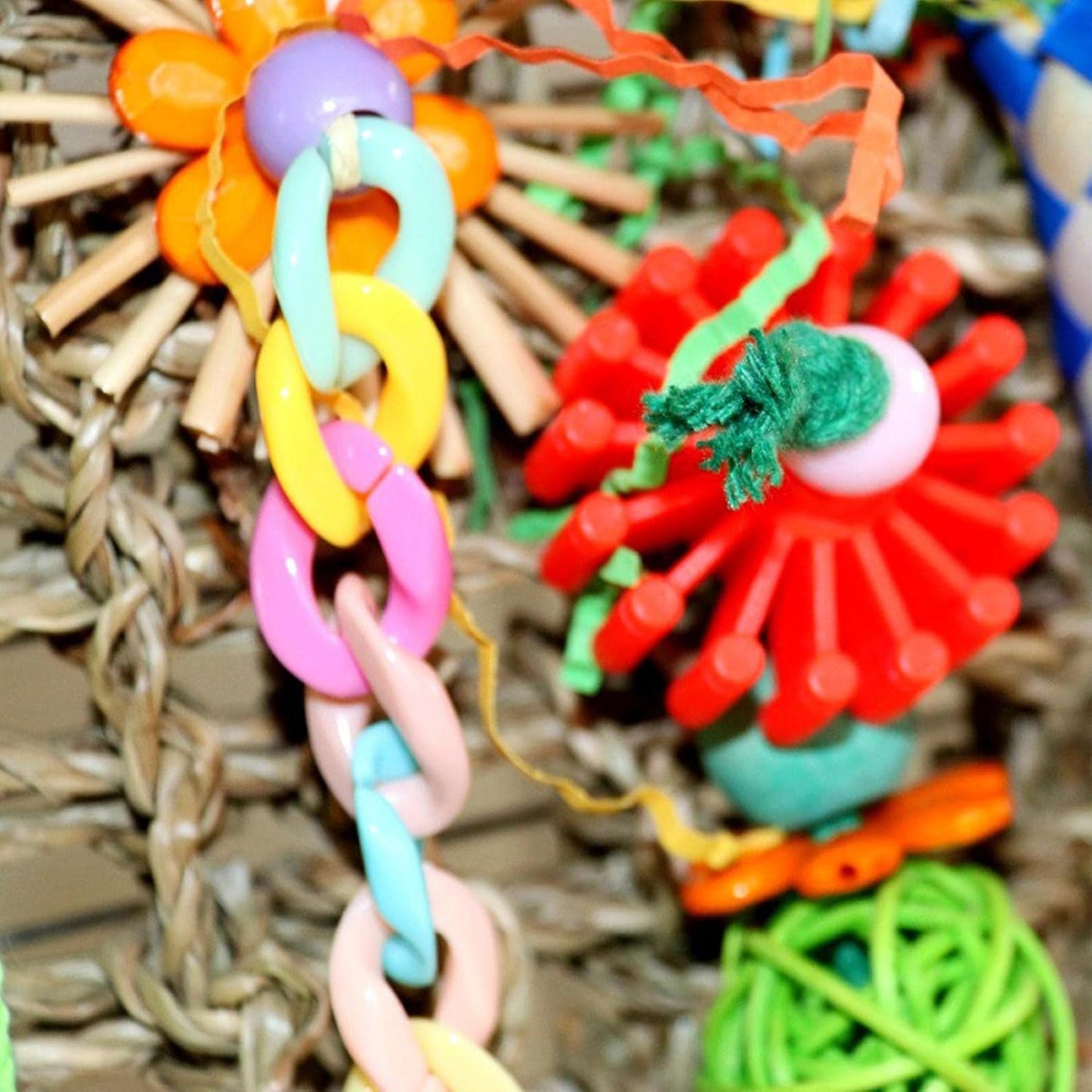 Seagrass Bird Hunt Toy – Chewable Wall-Mounted Parrot Toy for Small and Medium Birds