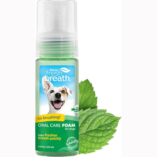 TropiClean Fresh Breath Dental Foam Spray for Dogs