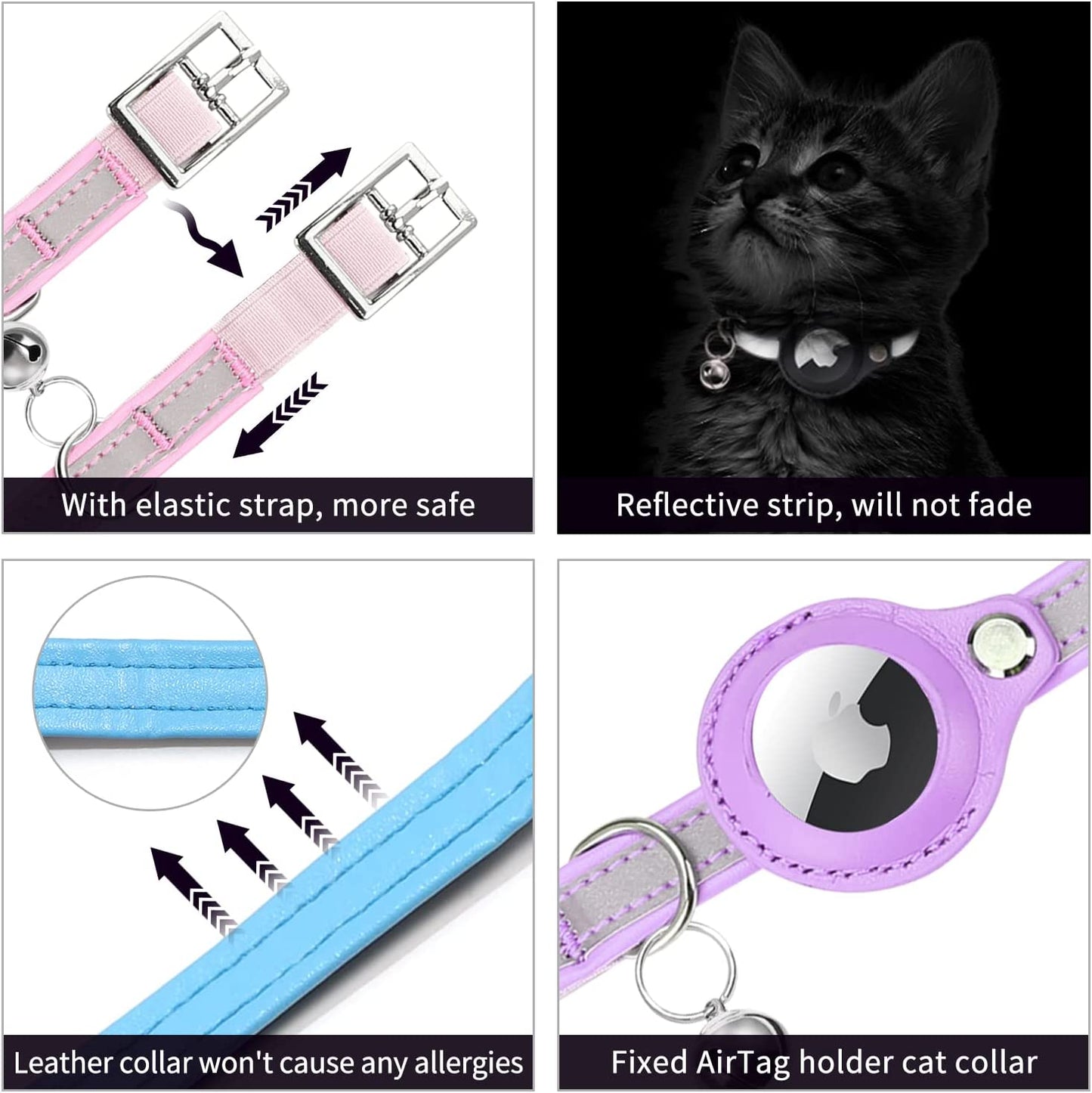 Reflective AirTag Cat Puppy Collar