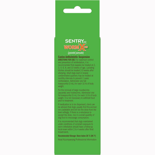 Sentry Pet Care HC WormX DS (pyrantel pamoate) Canine Anthelmintic Suspension De-wormer for Dogs, 2 oz
