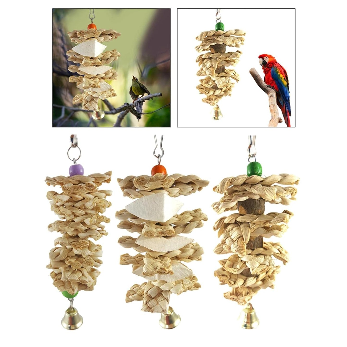 Bird Parrot Chewing Tearing Toy Set – Climbing and Chewing Fun
