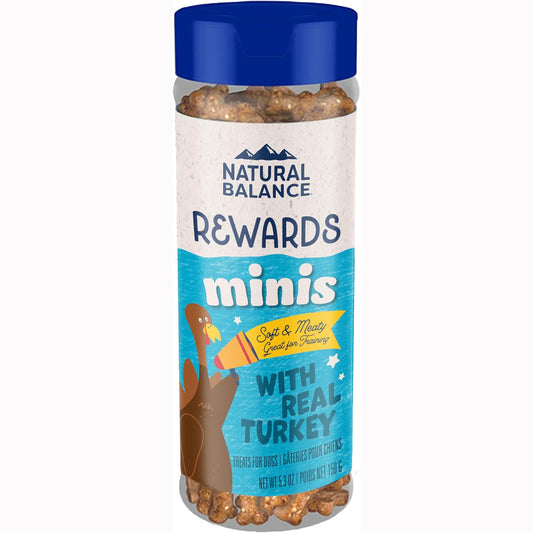 Natural Balance Mini-Rewards Turkey Grain-Free Dog Training Treats for Dogs | 5.3-oz.