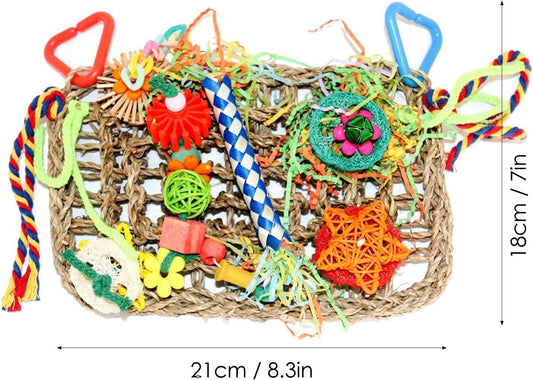 Seagrass Bird Hunt Toy – Chewable Wall-Mounted Parrot Toy for Small and Medium Birds