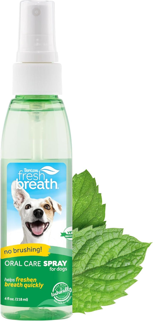 TropiClean Fresh Breath Oral Care Spray for Dogs & Cats | 4 oz