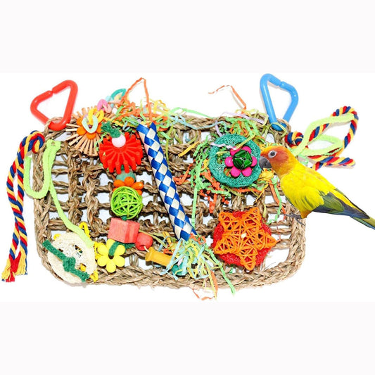 Seagrass Bird Hunt Toy – Chewable Wall-Mounted Parrot Toy for Small and Medium Birds