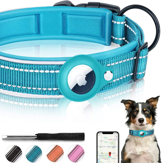 Reflective Padded AirTag Dog Collar