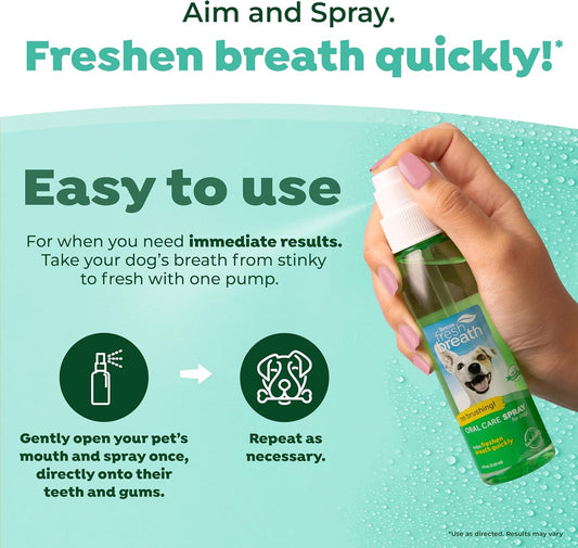TropiClean Fresh Breath Oral Care Spray for Dogs & Cats | 4 oz