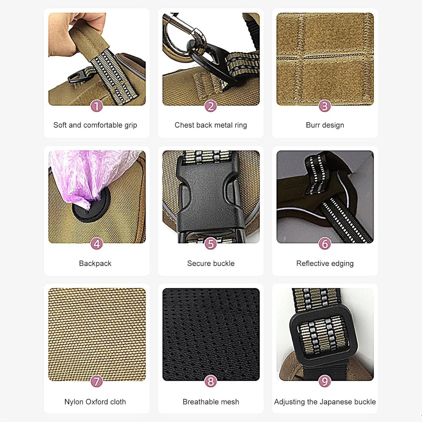 Tactical Dog Harness and Leash Set