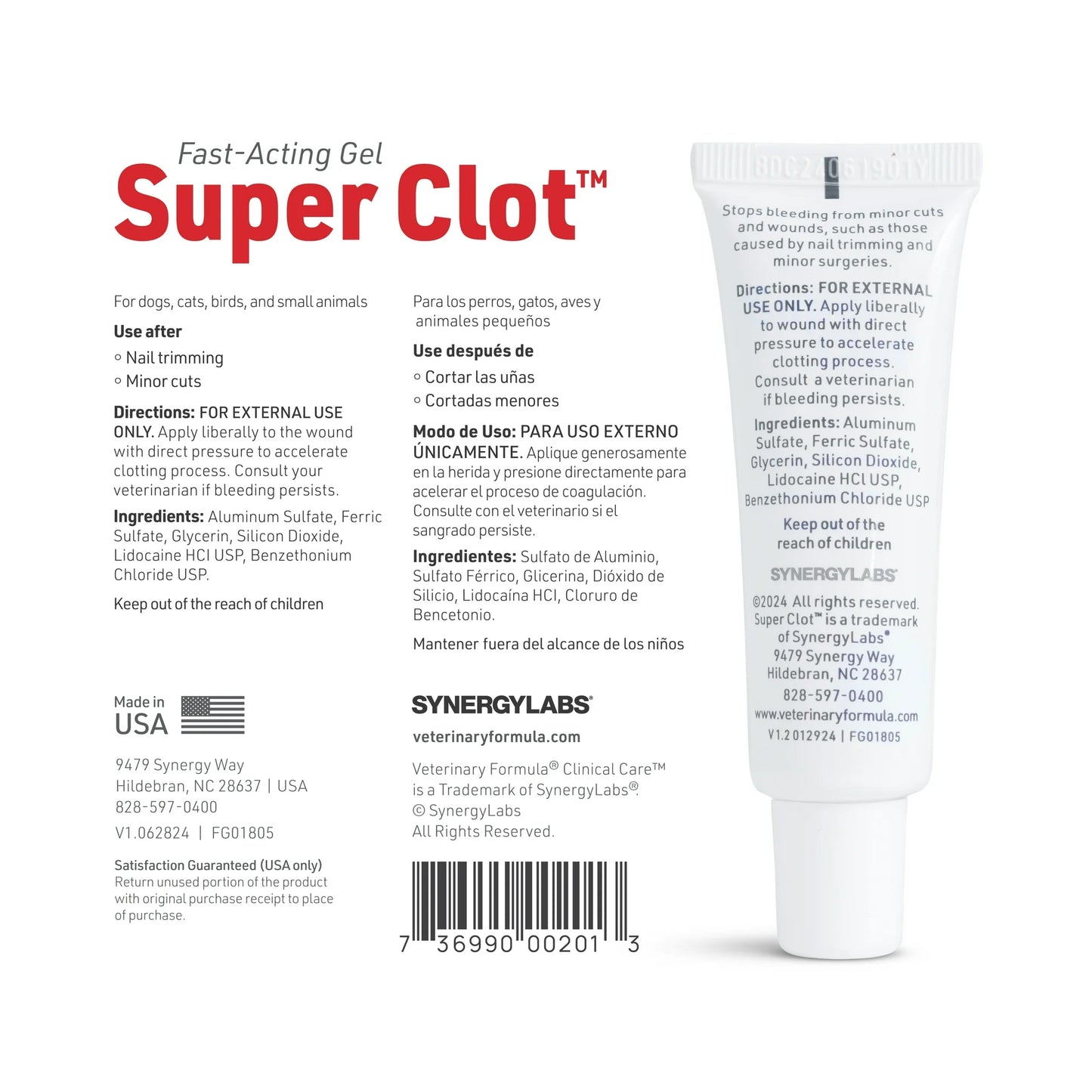 Veterinary Formula Clinical Care Super Clot Styptic Gel, 1 oz Tube for Dogs and Cats