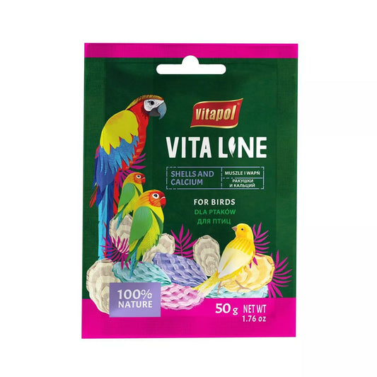 Vitaline Shells and Limestone Supplement Unflavored Bird Treats - 50gms
