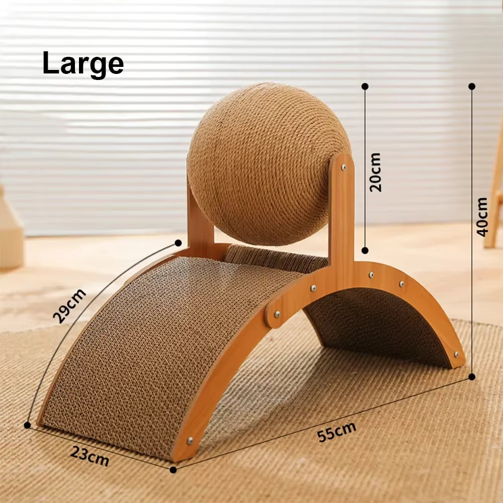 Inclined Corrugated Cat Scratching Pad for Exercise, Play & Furniture Protection