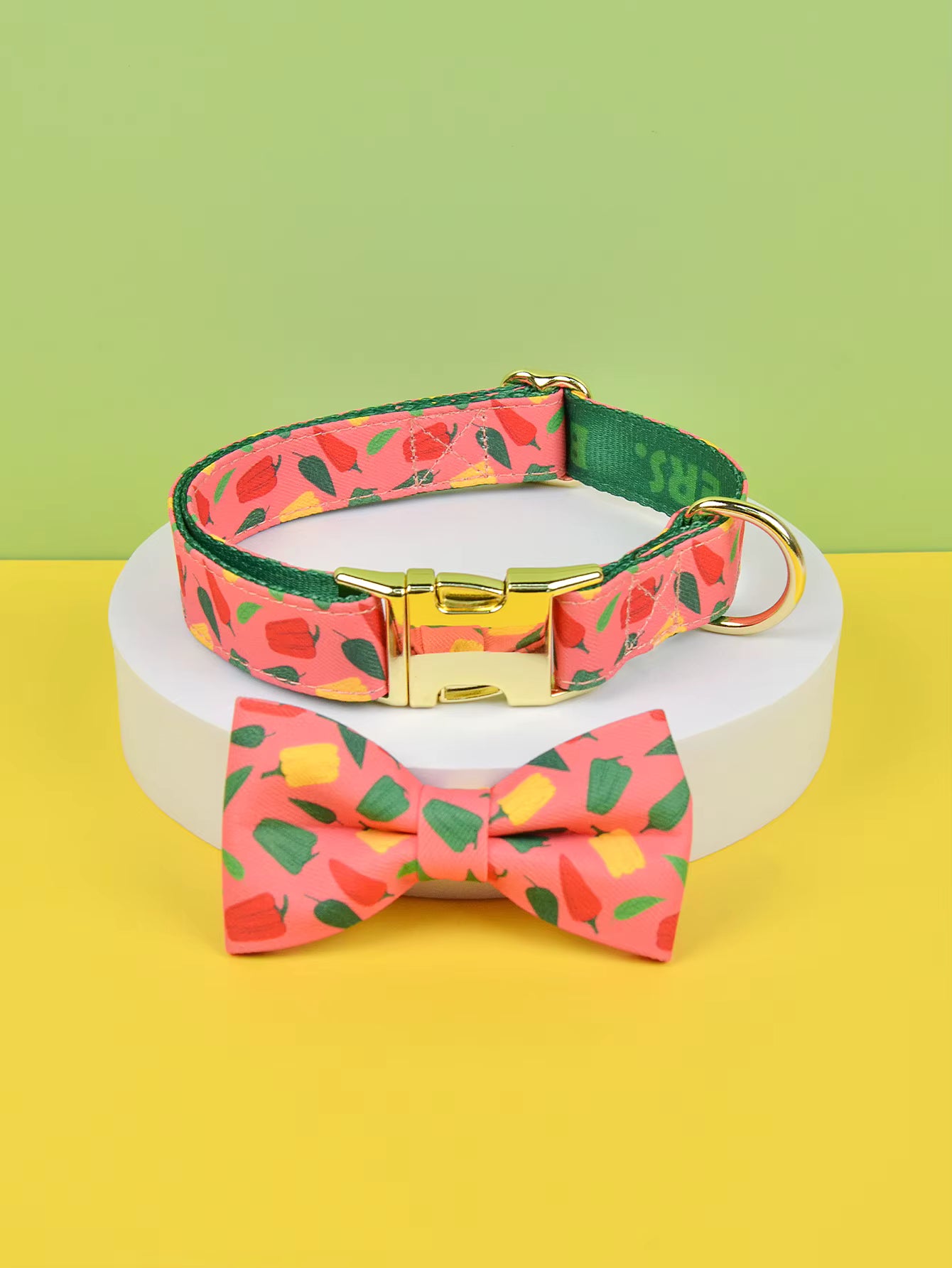 Cute Pet Alloy Collar - Double-sided Printing Bow Tie