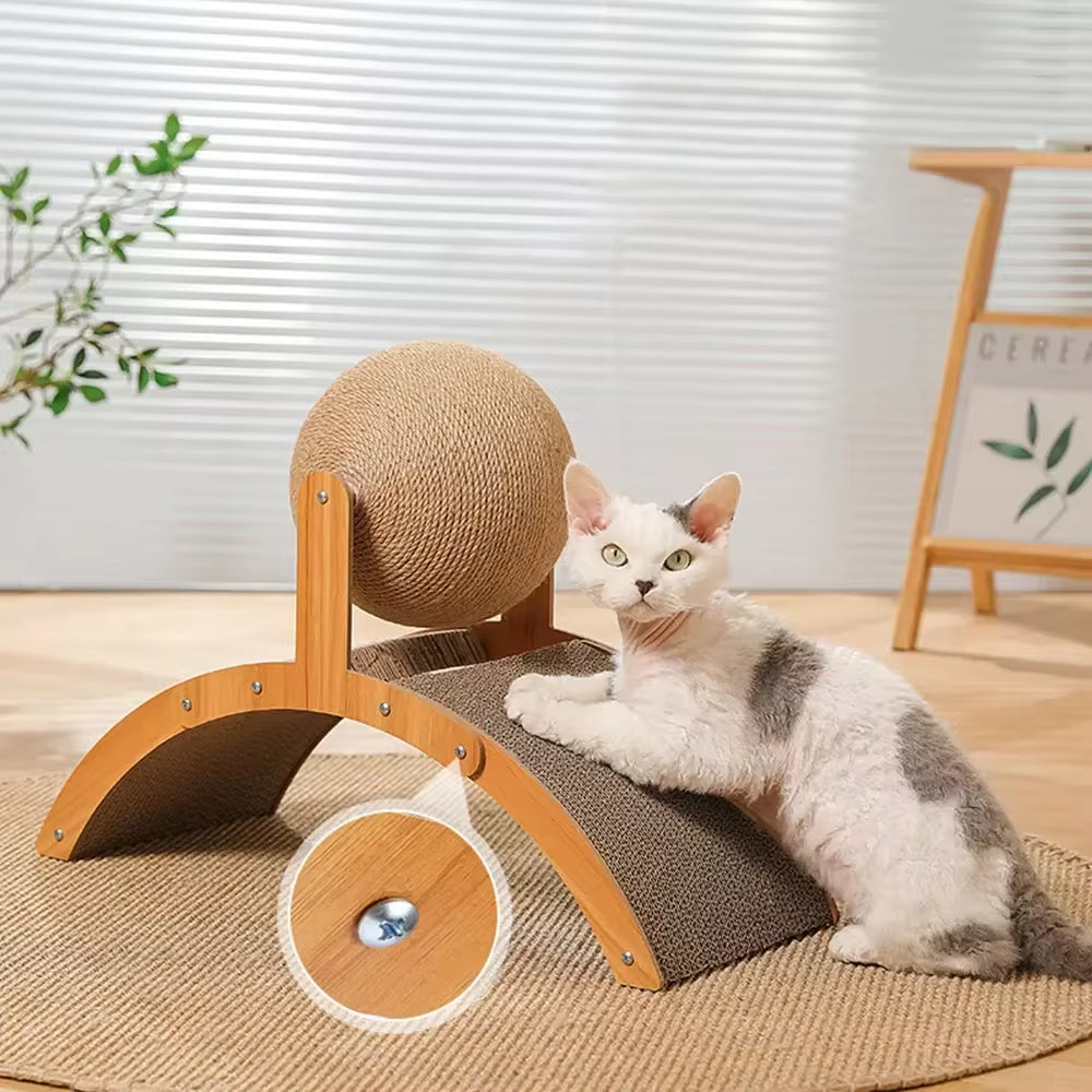 Inclined Corrugated Cat Scratching Pad for Exercise, Play & Furniture Protection