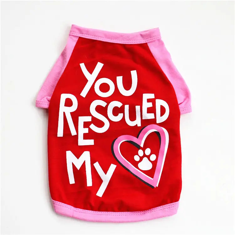 Dog Graphic T-shirt - You Rescued My Heart