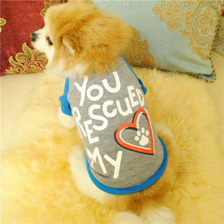 Dog Graphic T-shirt - You Rescued My Heart