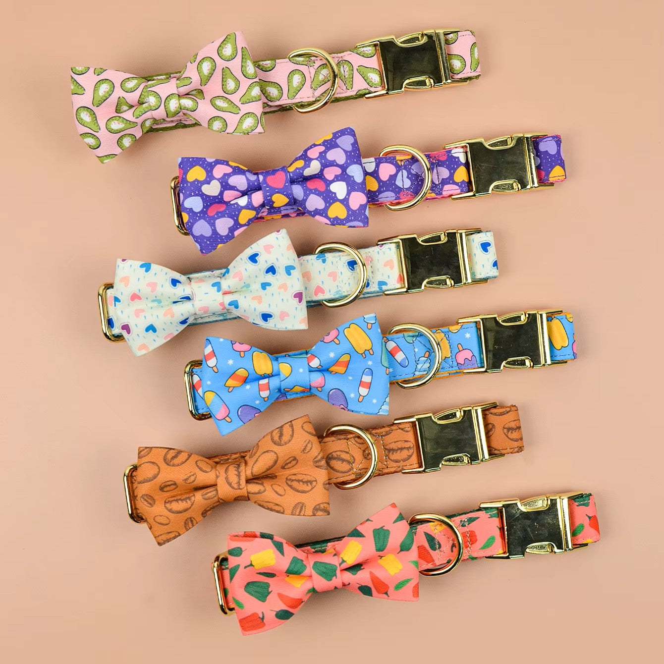 Cute Pet Alloy Collar - Double-sided Printing Bow Tie