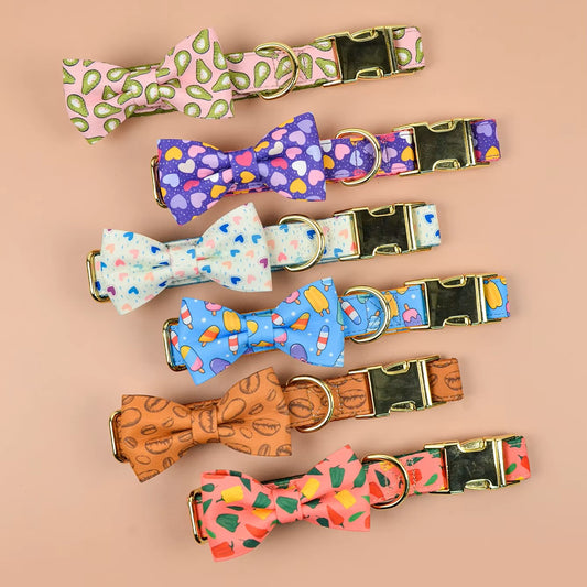 Cute Pet Alloy Collar - Double-sided Printing Bow Tie
