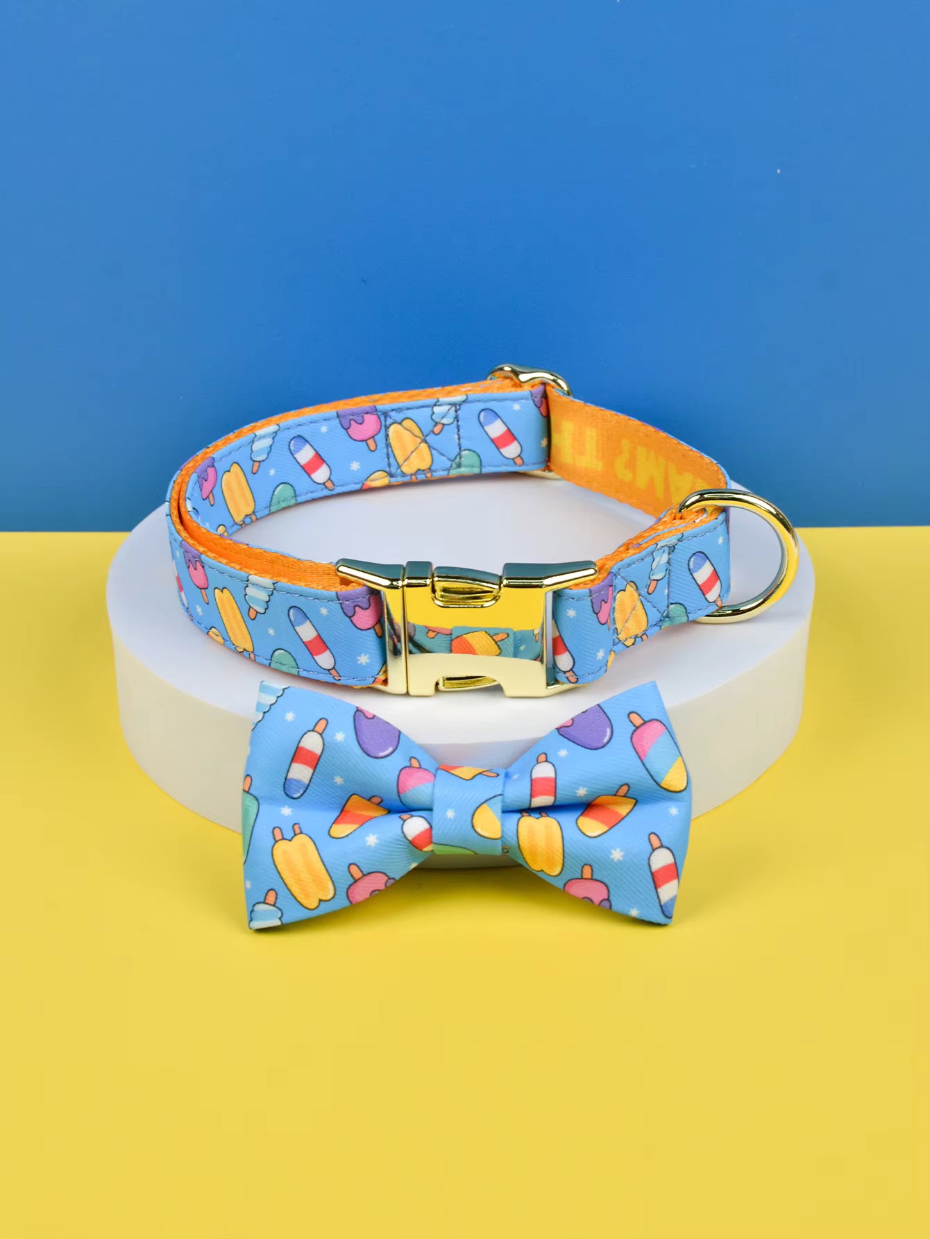 Cute Pet Alloy Collar - Double-sided Printing Bow Tie