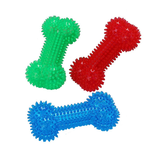 Spike Silicone Bone-Shaped Dog Toy