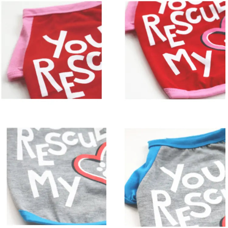 Dog Graphic T-shirt - You Rescued My Heart