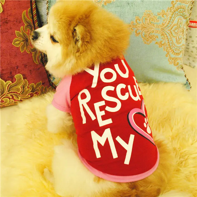 Dog Graphic T-shirt - You Rescued My Heart