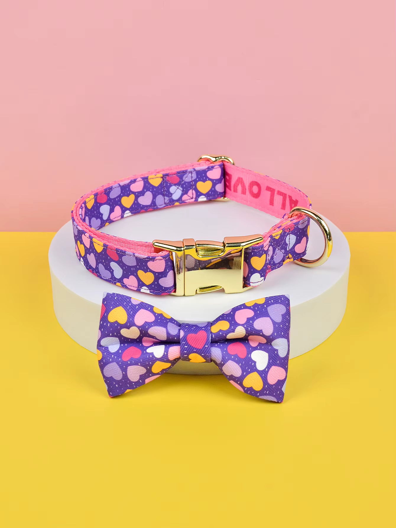 Cute Pet Alloy Collar - Double-sided Printing Bow Tie