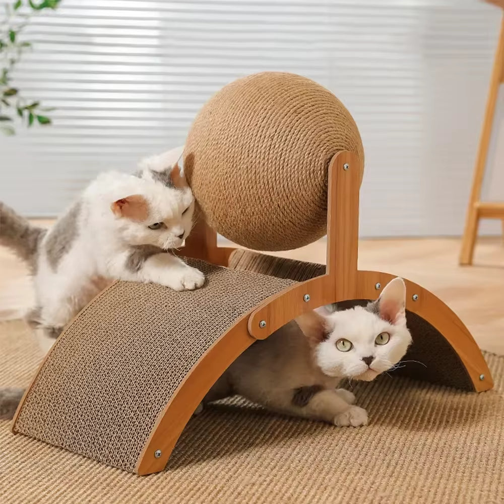 Inclined Corrugated Cat Scratching Pad for Exercise, Play & Furniture Protection