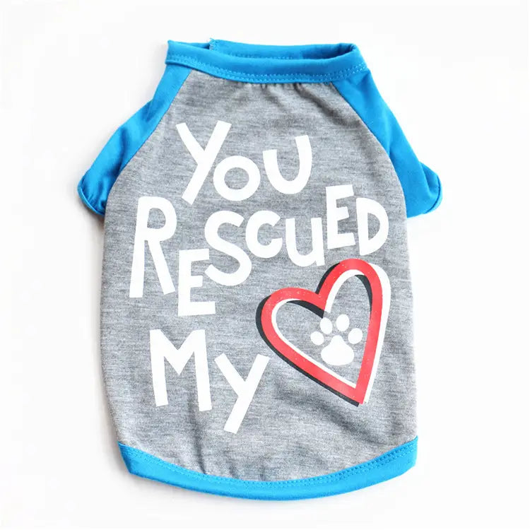 Dog Graphic T-shirt - You Rescued My Heart