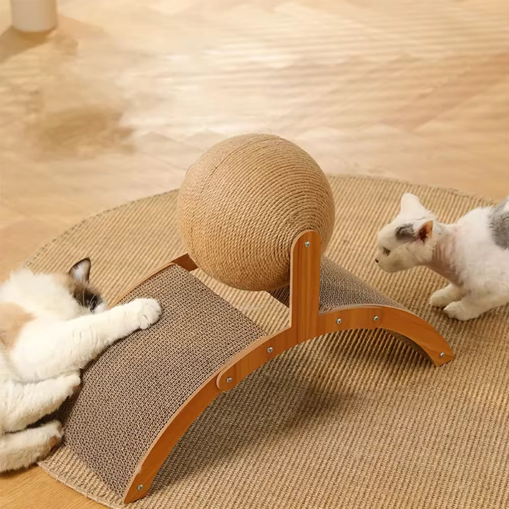 Inclined Corrugated Cat Scratching Pad for Exercise, Play & Furniture Protection