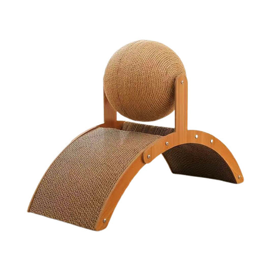 Inclined Corrugated Cat Scratching Pad for Exercise, Play & Furniture Protection