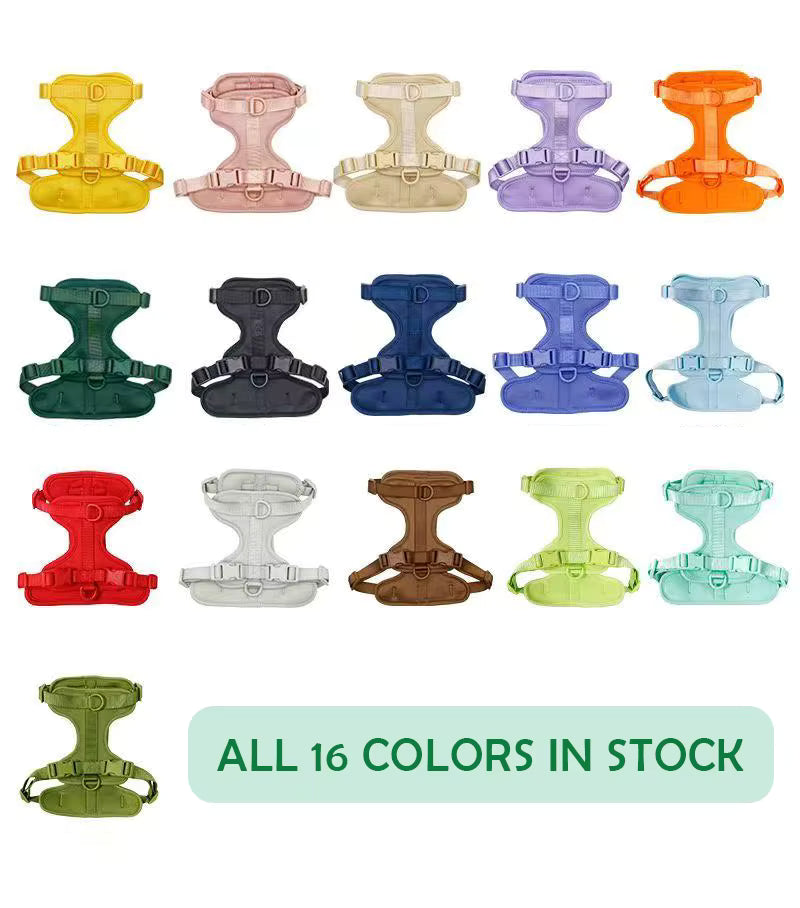 4 PCS Dog Walking Set | Harness, Collar, Leash, Poop Bag Holder