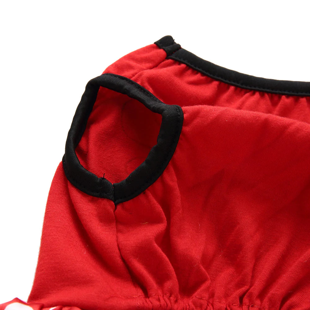 Christmas Reindeer Dog Dress – Red Holiday Skirt for Small Dogs