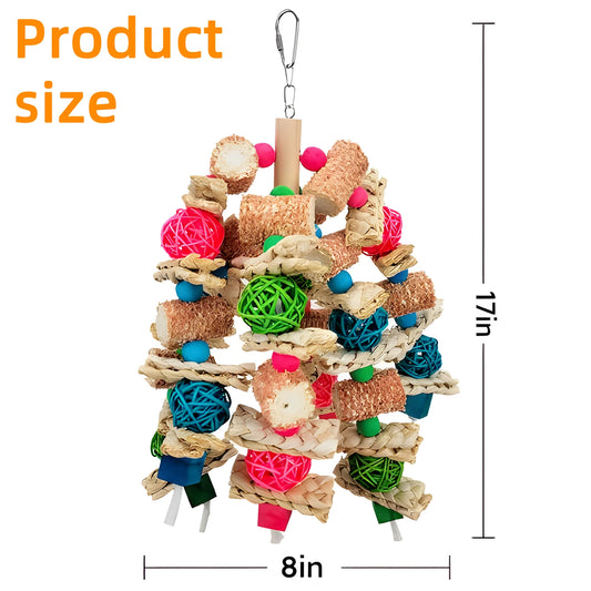 Natural Chewing & Foraging Bird Toy - For Cockatiels, Budgies, Conures, Lovebirds, Quakers, Parrotlets, Caiques, Senegals, Meyer's & Other Small/Medium Birds