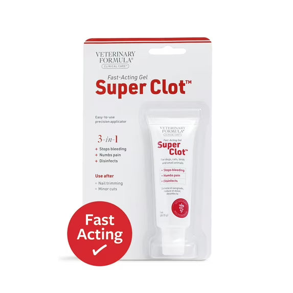 Veterinary Formula Clinical Care Super Clot Styptic Gel, 1 oz Tube for Dogs and Cats