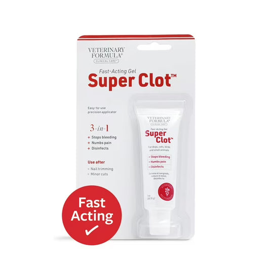 Veterinary Formula Clinical Care Super Clot Styptic Gel, 1 oz Tube for Dogs and Cats