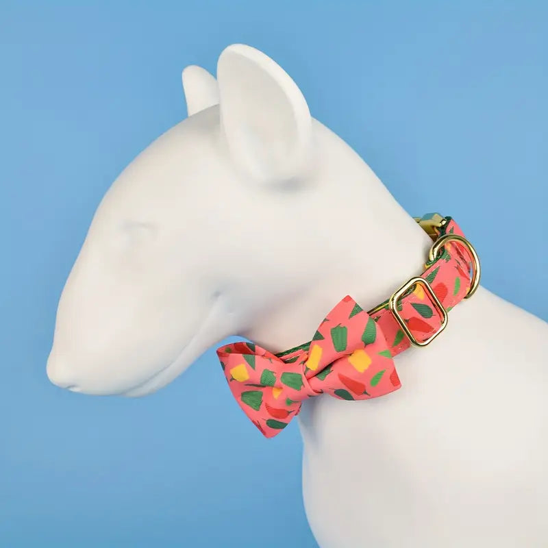Cute Pet Alloy Collar - Double-sided Printing Bow Tie