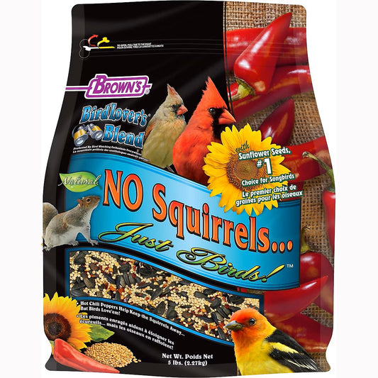 Brown's Bird Lover's Blend No Squirrels Just Birds Sunflower Seed Wild Bird Food, 5-lb bag