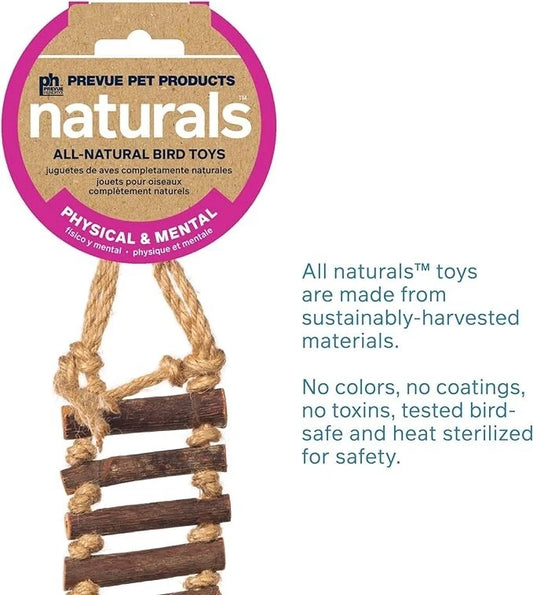 Prevue Hendryx Pet Products Naturals Small Wood and Rope Ladder Bridge Bird Toy