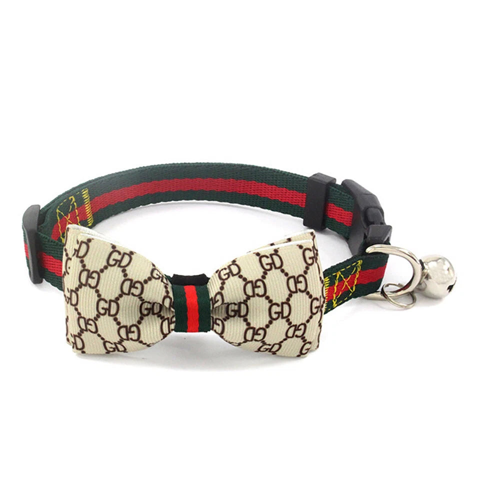 Luxury Fashion Designer Pet Collar with Bow Tie